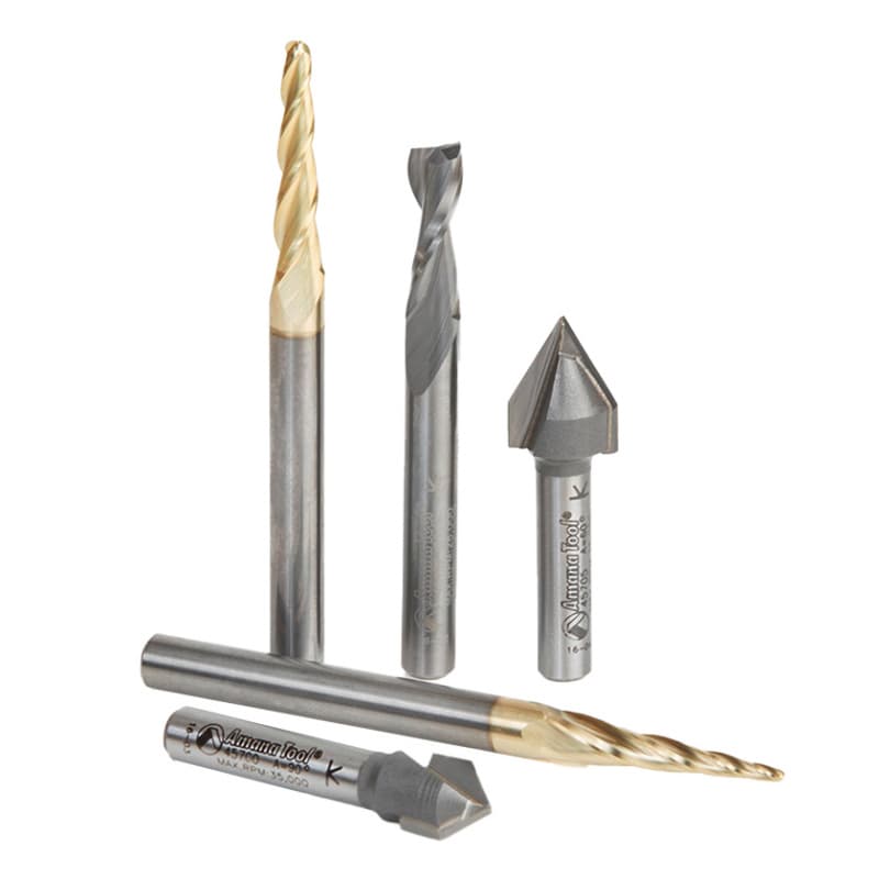 5-Piece Starter Engraving Router Bit Collection, 1/4" Shank