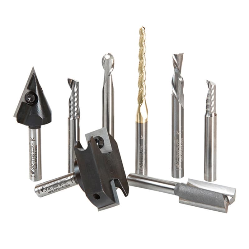 8-Piece CNC Signmaking Starter Router Bit Collection II, 1/4" Shank