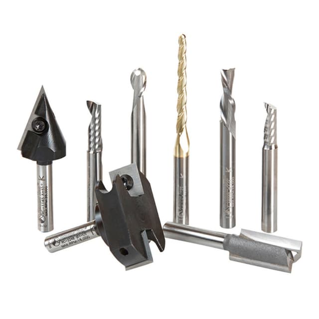 8-Piece CNC Signmaking Starter Router Bit Collection II, 1/4" Shank