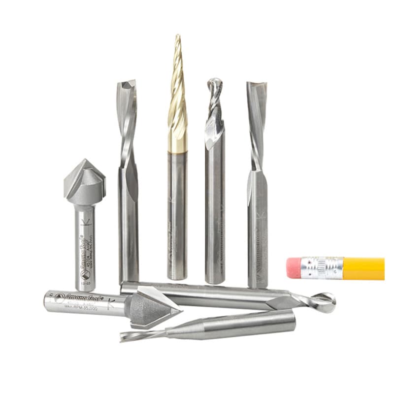 8-Piece CNC General-Purpose Router Bit Collection, 1/4" Shank