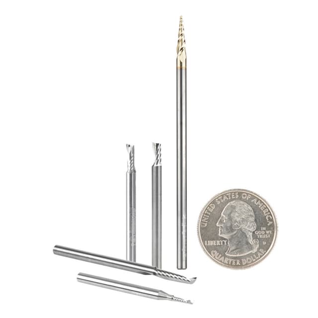5-Piece CNC Aluminum Cutting 'O' Spiral Router Bit Pack, 1/8" Shank