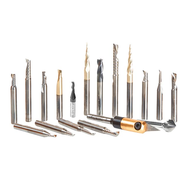 18-Piece CNC Aluminum Cutting Advanced Router Bit Collection, 1/4" Shank