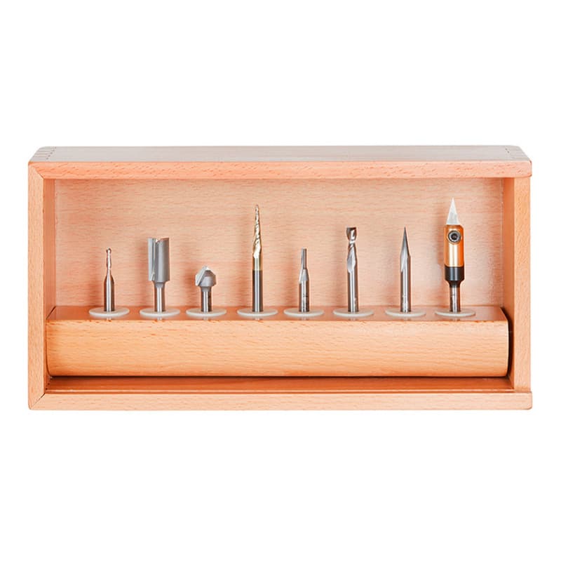 8-Piece CNC Artist Signmaking Starter Router Bit Collection, 1/4" Shank