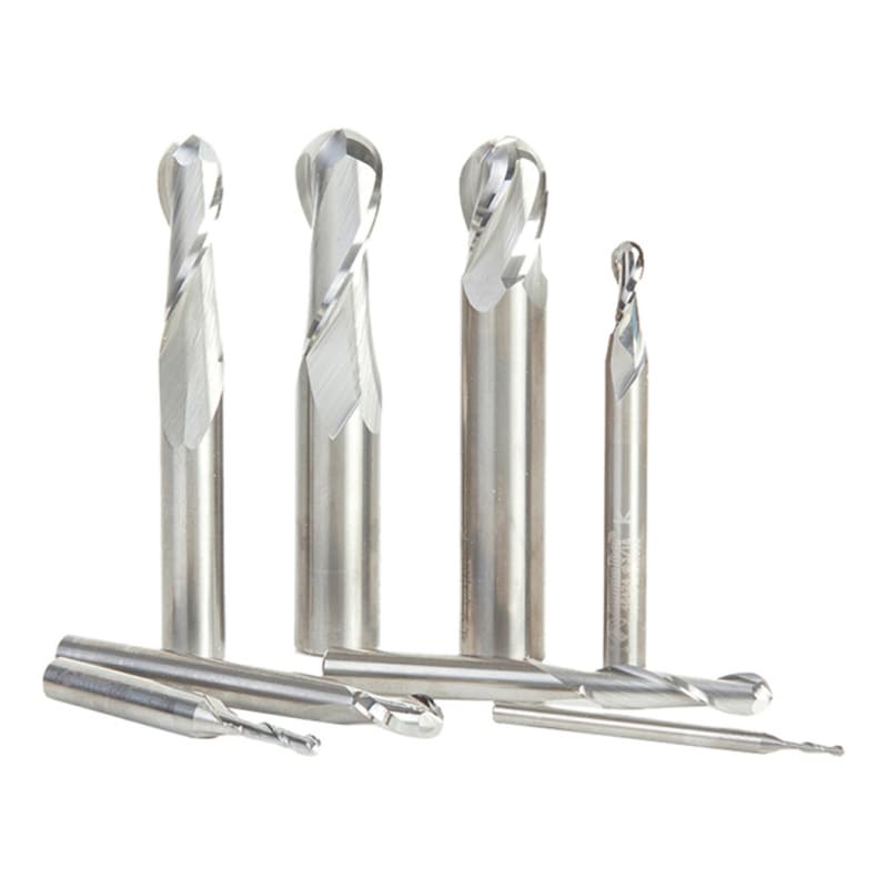 8-Piece Up-Cut Spiral Ball Nose Router Bit Collection