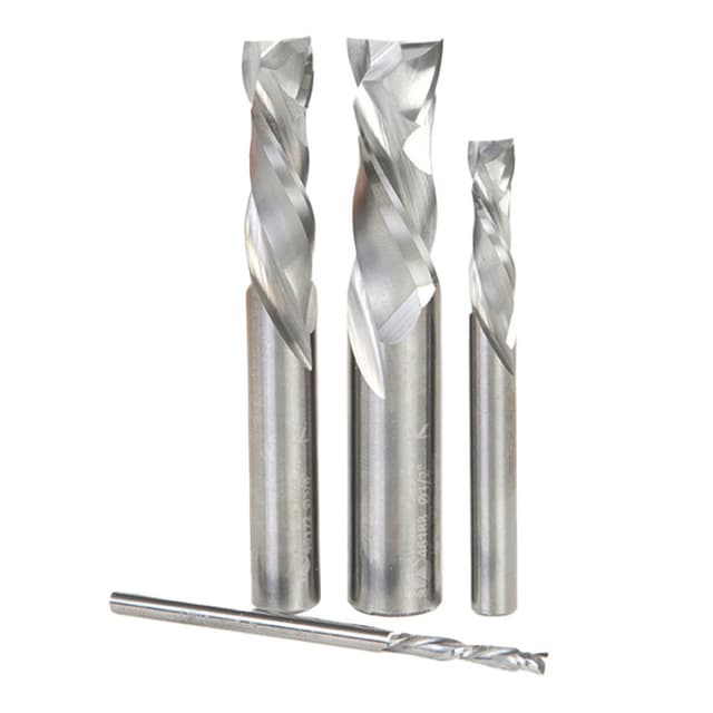 4-Piece CNC Compression Spiral Router Bit Collection