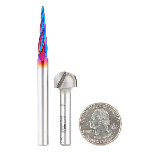 2-Piece 2D Carving CNC Core Box Router Bit Pack, 1/4" Shank