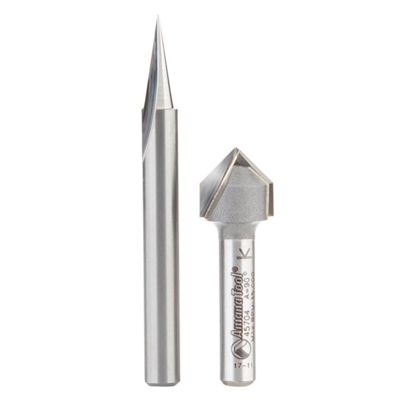 2-Piece Signmaking/Engraving Router Bit Pack, 1/4" Shank