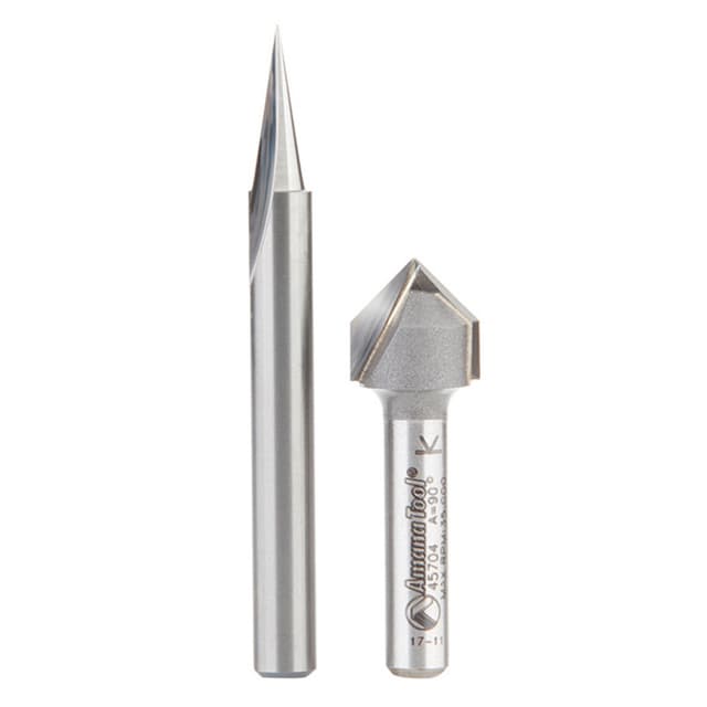2-Piece Signmaking/Engraving Router Bit Pack, 1/4" Shank