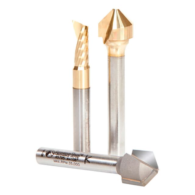 3-Piece ACM Router Bit, 1/4" Shank