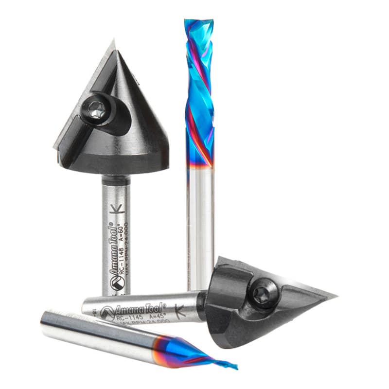 4-Piece Colson's Choice CNC Starter Router Bit Set, 1/4" Shank