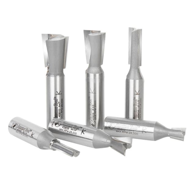 6-Piece Incra Dovetail Router Bit Set, 1/2" Shank