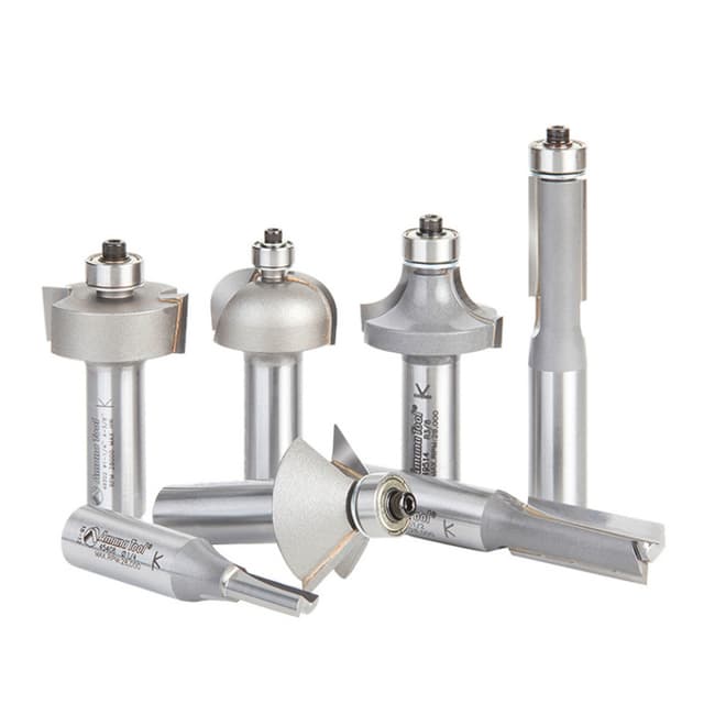 7-Piece Basic Router Bit Set, 1/2" Shank