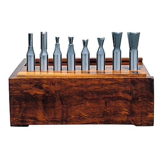 8-Piece Dovetail Bit Set for Incra Jig/Jointech, 1/2" Shank