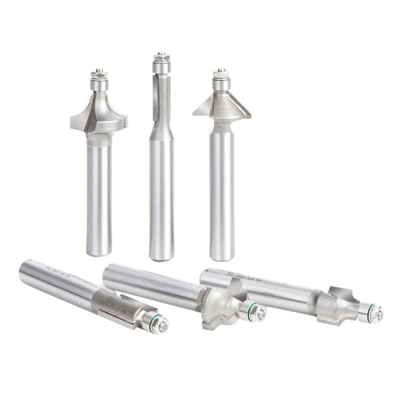 6-Piece Miniature Router Bit Pack, 1/4" Shank