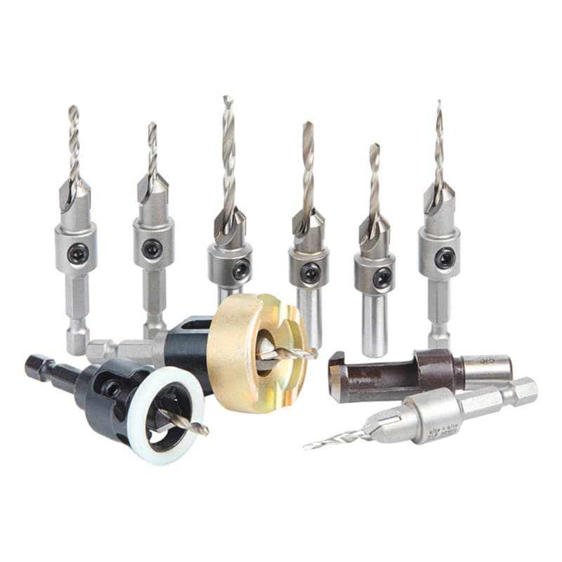 10-Piece Countersink Master Bit Set with Adjustable Depth Stop/No-Thrust Ball Bearing