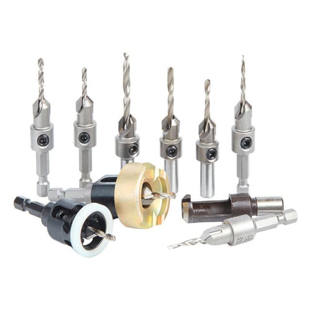 10-Piece Countersink Master Bit Set with Adjustable Depth Stop/No-Thrust Ball Bearing