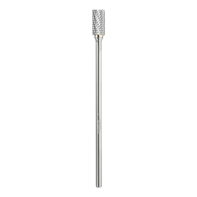 1/2" x 7" Double Cut Cylindrical Shape Burr Bit with End Cut, 1/4" Shank
