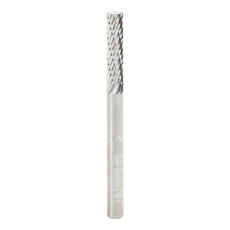1/8" x 1-1/2" Double Cut Cylindrical Shape Burr Bit, 1/8" Shank