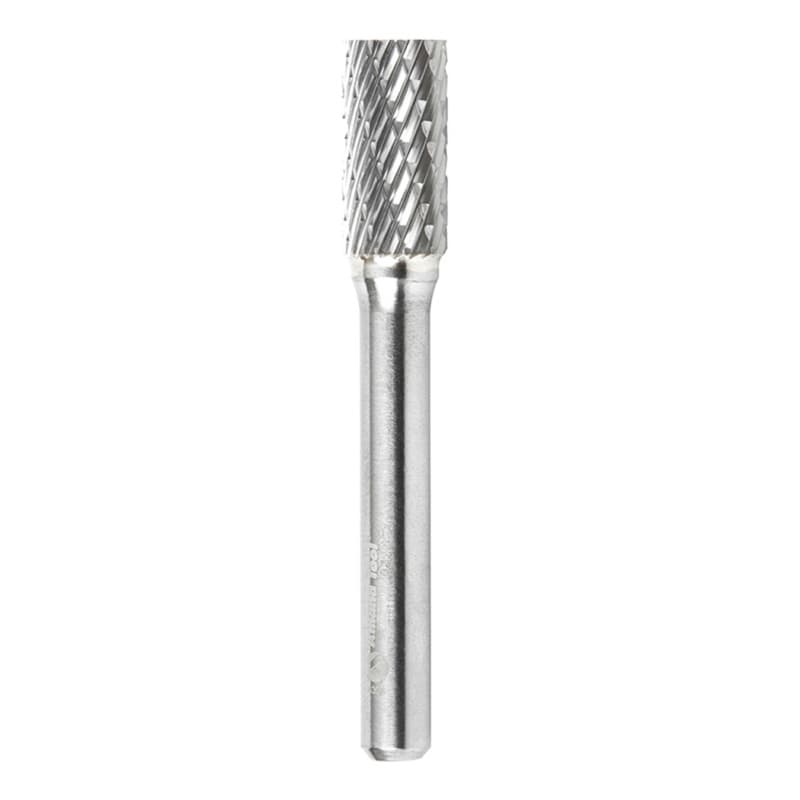 3/8" x 2-1/2" Double Cut Cylindrical Shape Burr Bit, 1/4" Shank