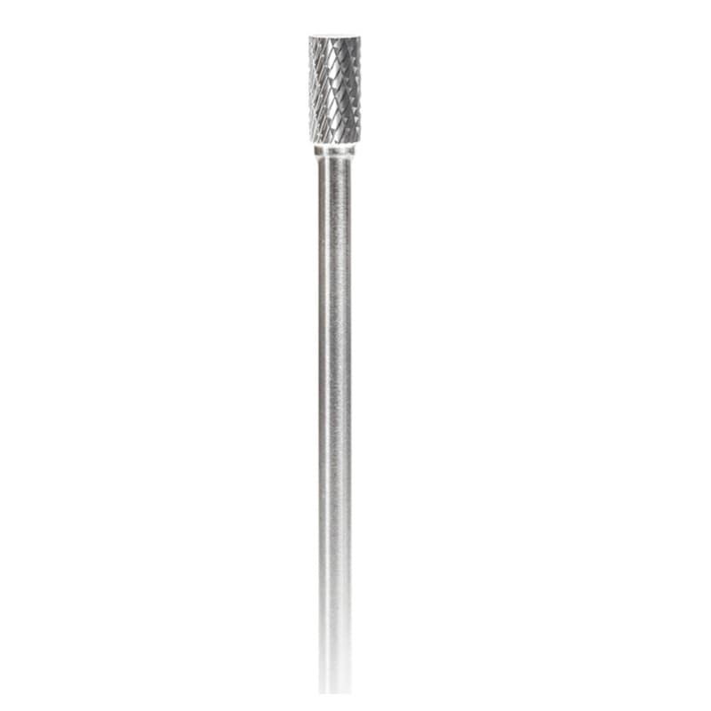 3/8" x 6-3/4" Double Cut Cylindrical Shape Burr Bit, 1/4" Shank