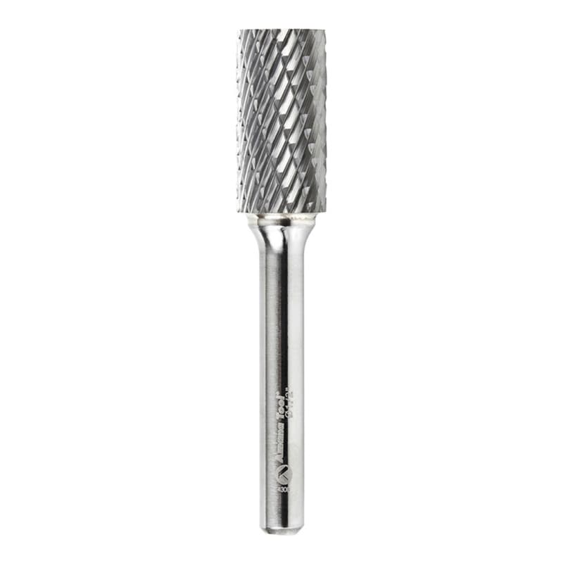 1/2" x 2-3/4" Double Cut Cylindrical Shape Burr Bit, 1/4" Shank