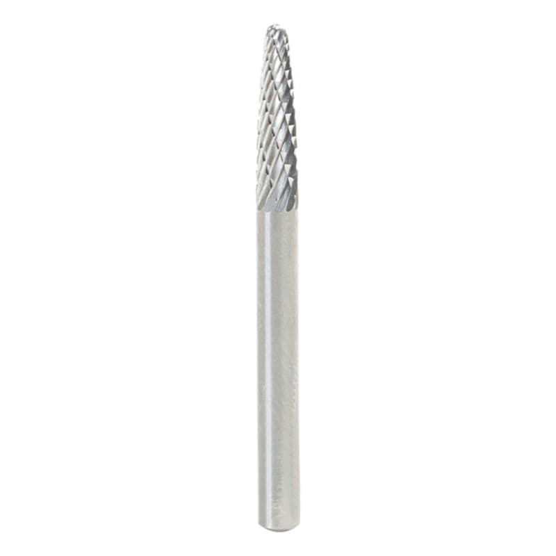 1/8" x 1-1/2" Tree Shape Double Cut Burr Bit, 1/8" Shank