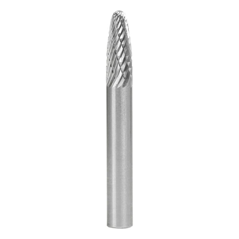 1/4" x 2" Tree Shape Double Cut Burr Bit, 1/4" Shank