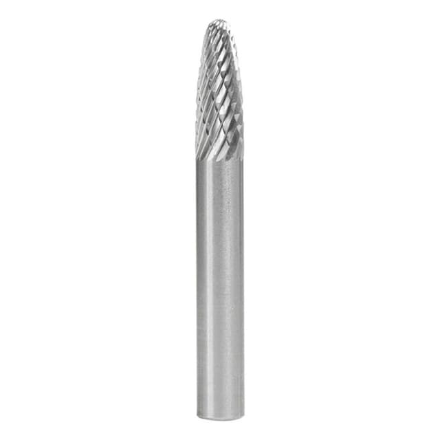 1/4" x 2" Tree Shape Double Cut Burr Bit, 1/4" Shank