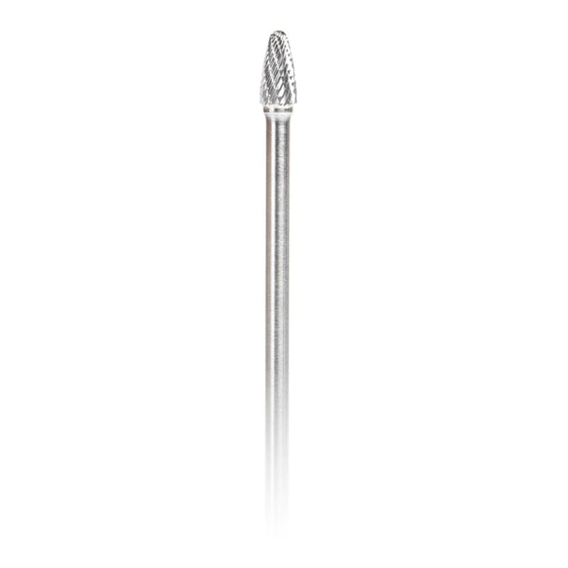 3/8" x 6-3/4" Tree Shape Double Cut Burr Bit, 1/4" Shank