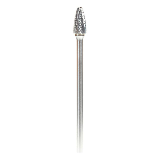 1/2" x 7" Tree Shape Double Cut Burr Bit, 1/4" Shank
