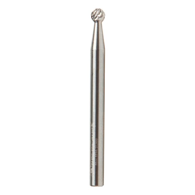 1/8" x 1-1/2" Ball Shape Double Cut Burr Bit, 1/8" Shank