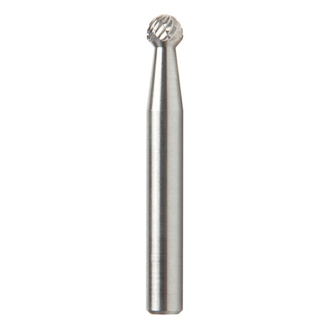 1/4" x 2" Ball Shape Double Cut Burr Bit, 1/4" Shank