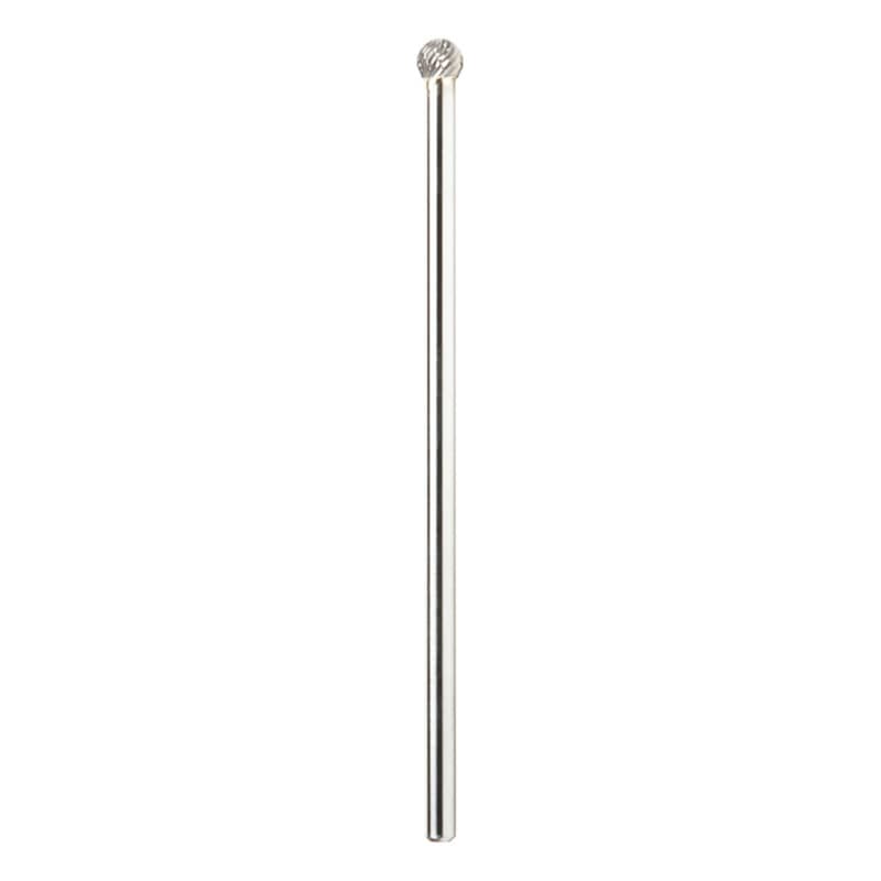 3/8" x 6-3/8" Ball Shape Double Cut Burr Bit, 1/4" Shank