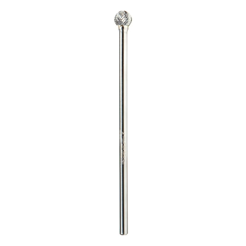 1/2" x 6-1/2" Ball Shape Double Cut Burr Bit, 1/4" Shank