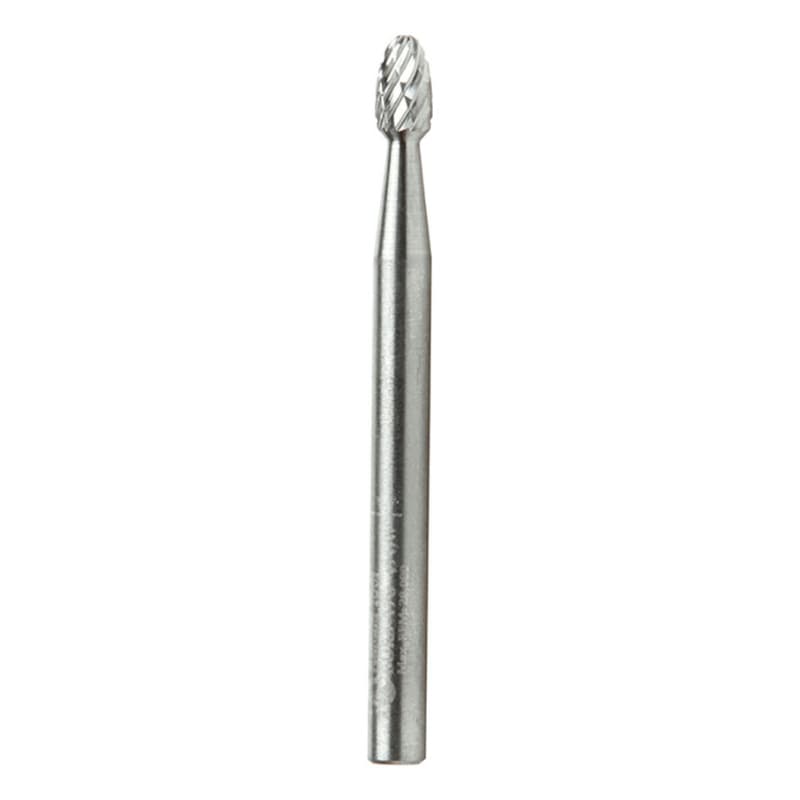 1/8" x 1-1/2" Oval Shape Double Cut Burr Bit, 1/8" Shank
