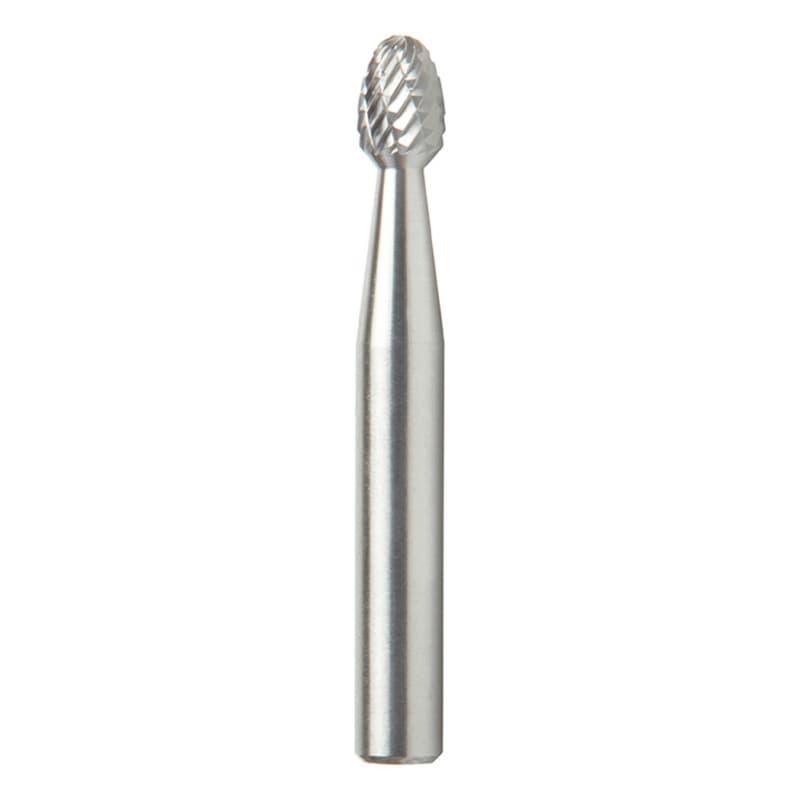 1/4" x 2" Oval Shape Double Cut Burr Bit, 1/4" Shank