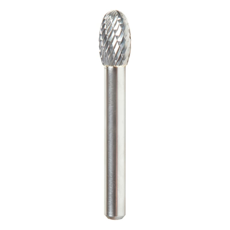 3/8" x 2-3/8" Oval Shape Double Cut Burr Bit, 1/4" Shank