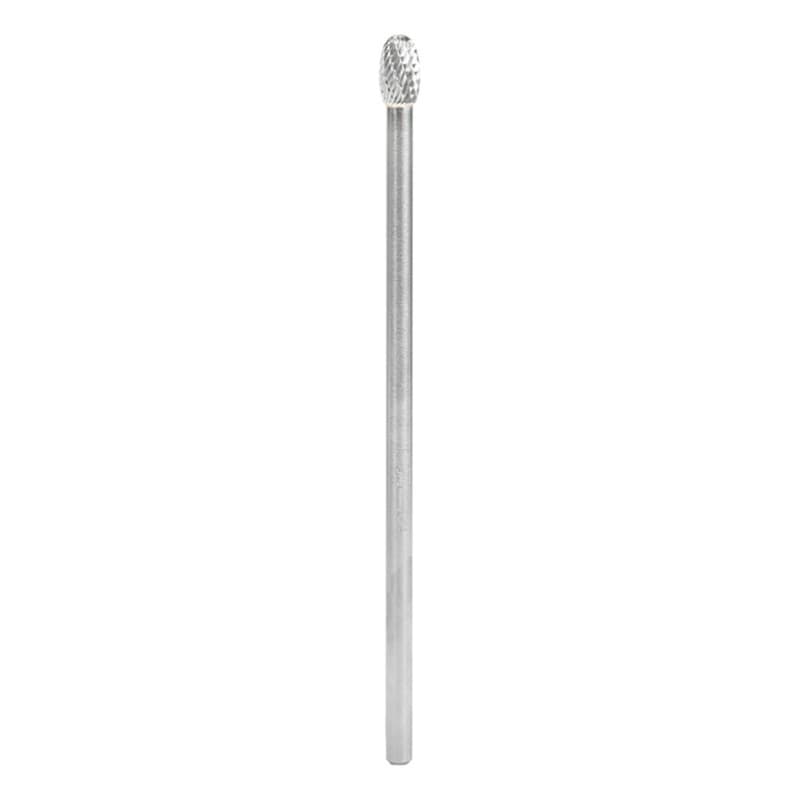 3/8" x 6-5/8" Oval Shape Double Cut Burr Bit, 1/4" Shank