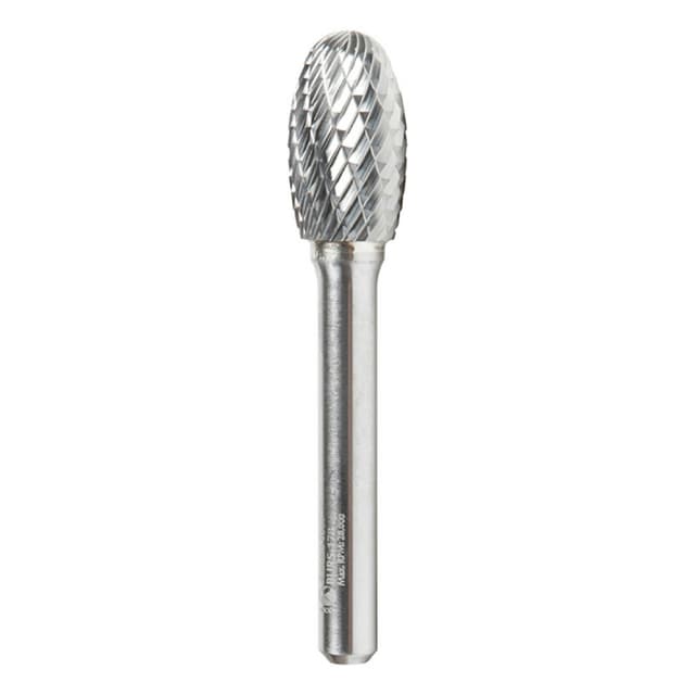1/2" x 2-5/8" Oval Shape Double Cut Burr Bit, 1/4" Shank