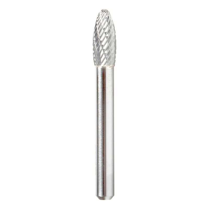 5/16" x 2-1/2" Flame Shape Double Cut Burr Bit, 1/4" Shank