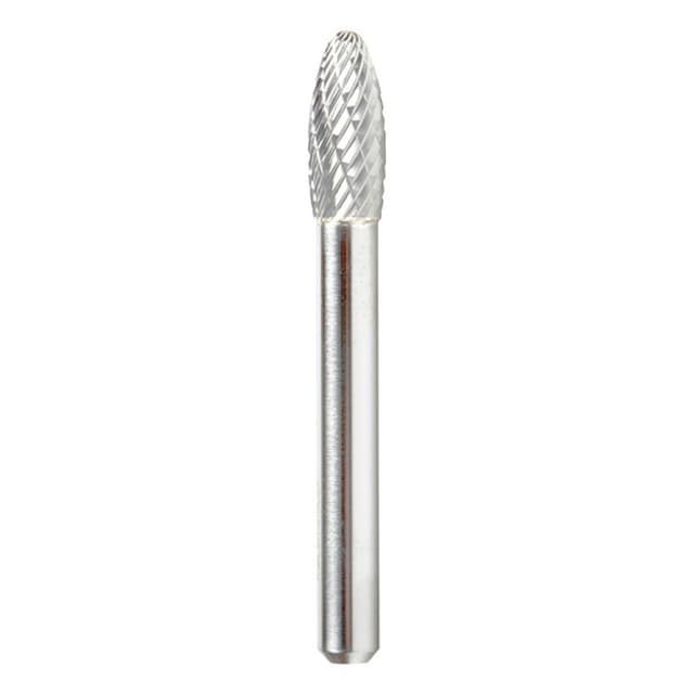 5/16" x 2-1/2" Flame Shape Double Cut Burr Bit, 1/4" Shank