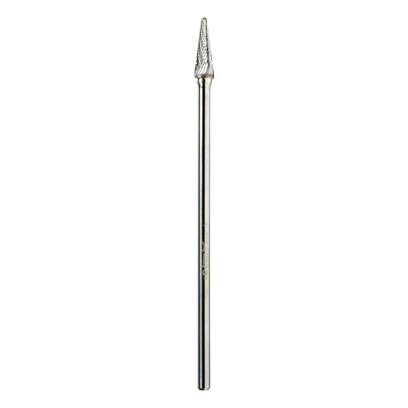 3/8" x 7-1/16" Cone Shape Double Cut Burr Bit, 1/4" Shank