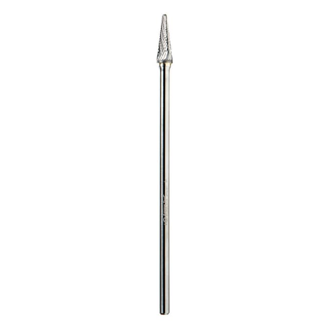 3/8" x 7-1/16" Cone Shape Double Cut Burr Bit, 1/4" Shank