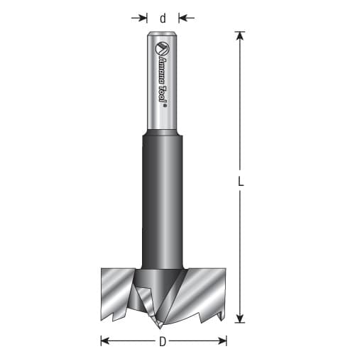 2-3/8" x 6" Multi-Tooth Forstner Bit, 1/2" Shank