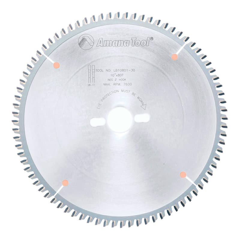10" x 80 Teeth Non-Melt Plastic Saw Blade, 30mm Bore