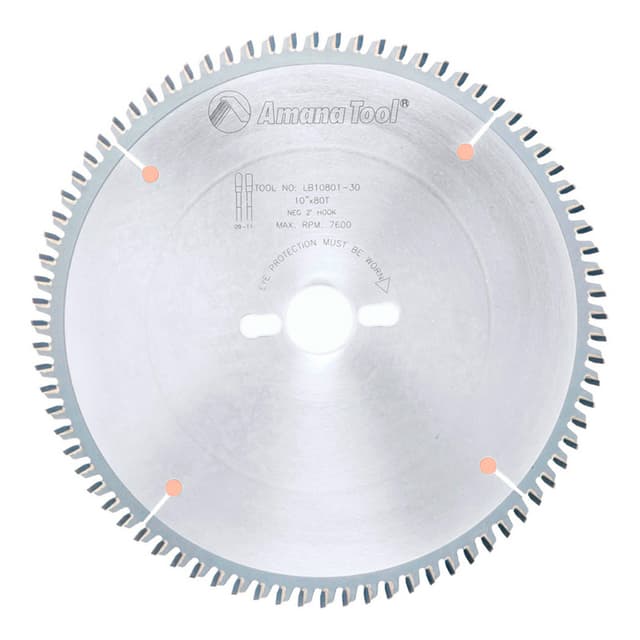 10" x 80 Teeth Non-Melt Plastic Saw Blade, 30mm Bore