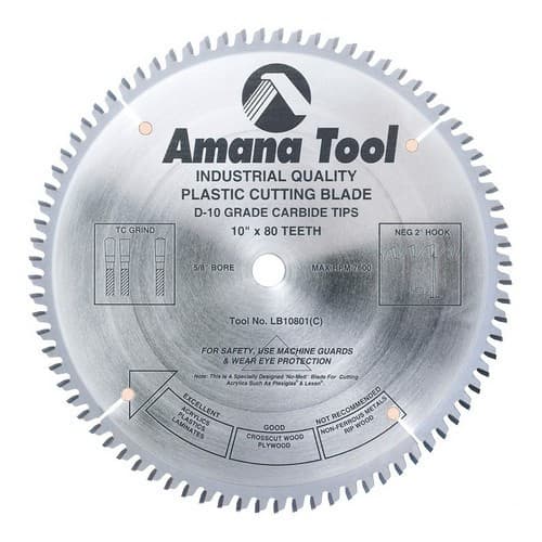 10" x 80 Teeth Non-Melt Plastic Saw Blade