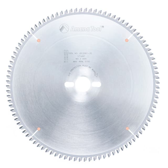 12" x 96 Teeth Non-Melt Plastic Saw Blade, 30mm Bore