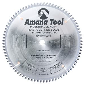 12" x 96 Teeth Non-Melt Plastic Saw Blade