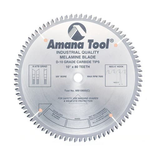 10" x 80 Teeth Double-Side Melamine Saw Blade, 3.2mm Kerf